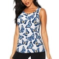 thumbnail image 1 of Fuzoiu Beautiful Butterflies Print Women's Workout Tank Top,Athletic Racerback Sports Tank,Tops Sleeveless Running Loose Fit Yoga Tops,Active Shirts for Yoga, Running, and Gym-, 1 of 7