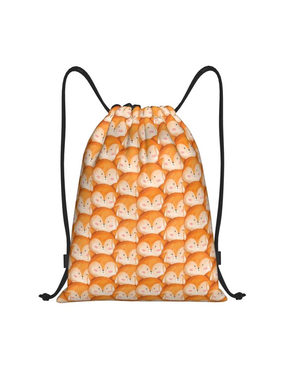 Beautiful Fox A Print Drawstring Backpack for Gym, Travel, Yoga,Sports Sackpack String Bag for Women Men-Small