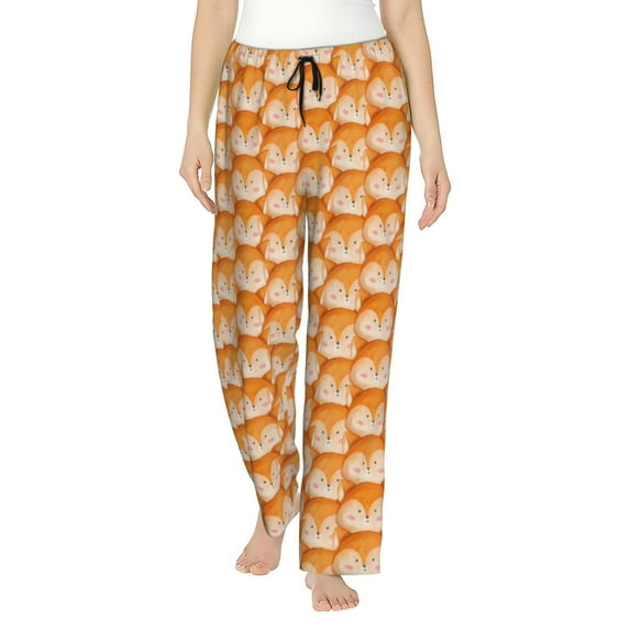 Fuzoiu Beautiful Fox A Print Women's Pajama Pants,Lounge Pants with Drawstring and Pockets, Casual Pjs Sleep Bottoms, Women's Sleep Pants-XX-Large