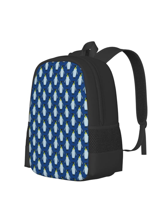 Beautiful King Penguin Pattern Print Large Capacity Backpack,Travel Backpack,Laptop Bag,College School Rucksack Bag,for School, Travel & Outdoor Activities
