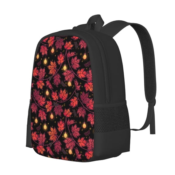 Fuzoiu Beautiful Maple Leaf Lantern Print Large Capacity Backpack,Travel Backpack,Laptop Bag,College School Rucksack Bag,for School, Travel & Outdoor Activities