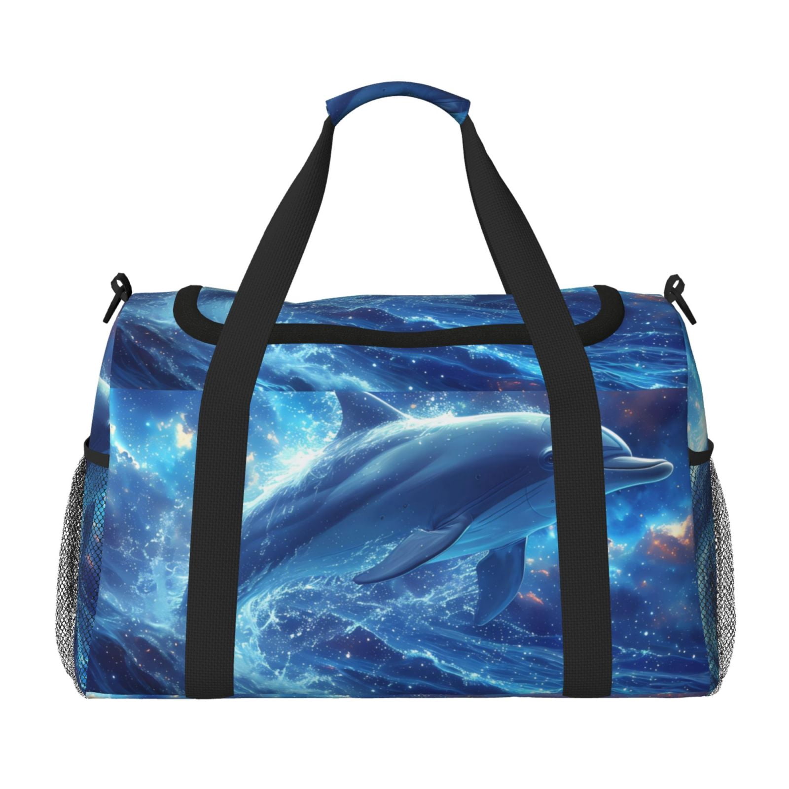 Fuzoiu Beautiful Ocean Dolphin Print Travel Duffle Bag,Carry On Tote Bags,Duffel Bag,Sport Gym Bag, Hospital Bag for Labor and Delivery, Overnight Bag,Luggage Bag