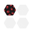 thumbnail image 1 of Fuzoiu Beautiful Red Ladybug Print Leather Coasters Set,Drink Coasters Set of 4,for Tabletop Protection, Durable PVC Coasters,Home Décor and Housewarming Gift-Hexagon, 1 of 6