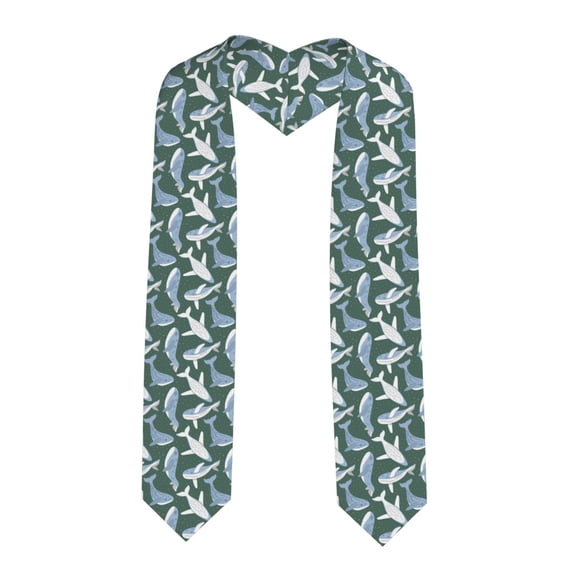 Fuzoiu Beautiful Whales Print Graduation Sash,Graduation Stole,Unisex Adult Graduation Stole Shawl 91" Long,for Academic Commencements Shawl-Sharp Corner
