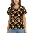 thumbnail image 1 of Fuzoiu Bee and Honey Print Women's Classic V-Neck T-Shirt, Short Sleeve V Neck Tees for Casual Everyday Wear,Casual Fit Tee,Summer Fashion Tops-3X-Large, 1 of 5
