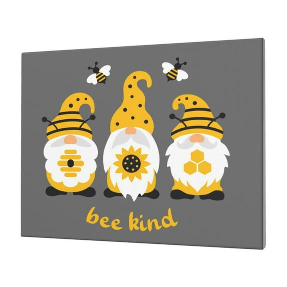 Fuzoiu Bee Kind Print Canvas Wall Decorative,Modern Artwork Picture Decor Painting,Living Room Bedroom Home Office,Framed Hangable Decorative Artwork Size 30x40