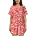 thumbnail image 1 of Fuzoiu Beef1 Print Women's Short-Sleeved Pajama Set,Lounge Sleepwear Set,Womens Pajama Sets 2 Piece,Button-Up Top and Shorts with Pockets-Large, 1 of 7