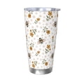 thumbnail image 1 of Fuzoiu Bees And Flowers Print 20oz Tumbler, Stainless Steel Vacuum Insulated Car Cup, Insulated Coffee Mug,Travel Mug with Lid,Thermal Cup for Outdoor-Without Straw, 1 of 8