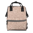 thumbnail image 1 of Fuzoiu Beige Sparkling Glitter Print Diaper Bag Backpack,Baby Essentials Travel Tote,Multi function Waterproof Diaper Bag, Travel Essentials Baby Bag - Unisex, 1 of 6
