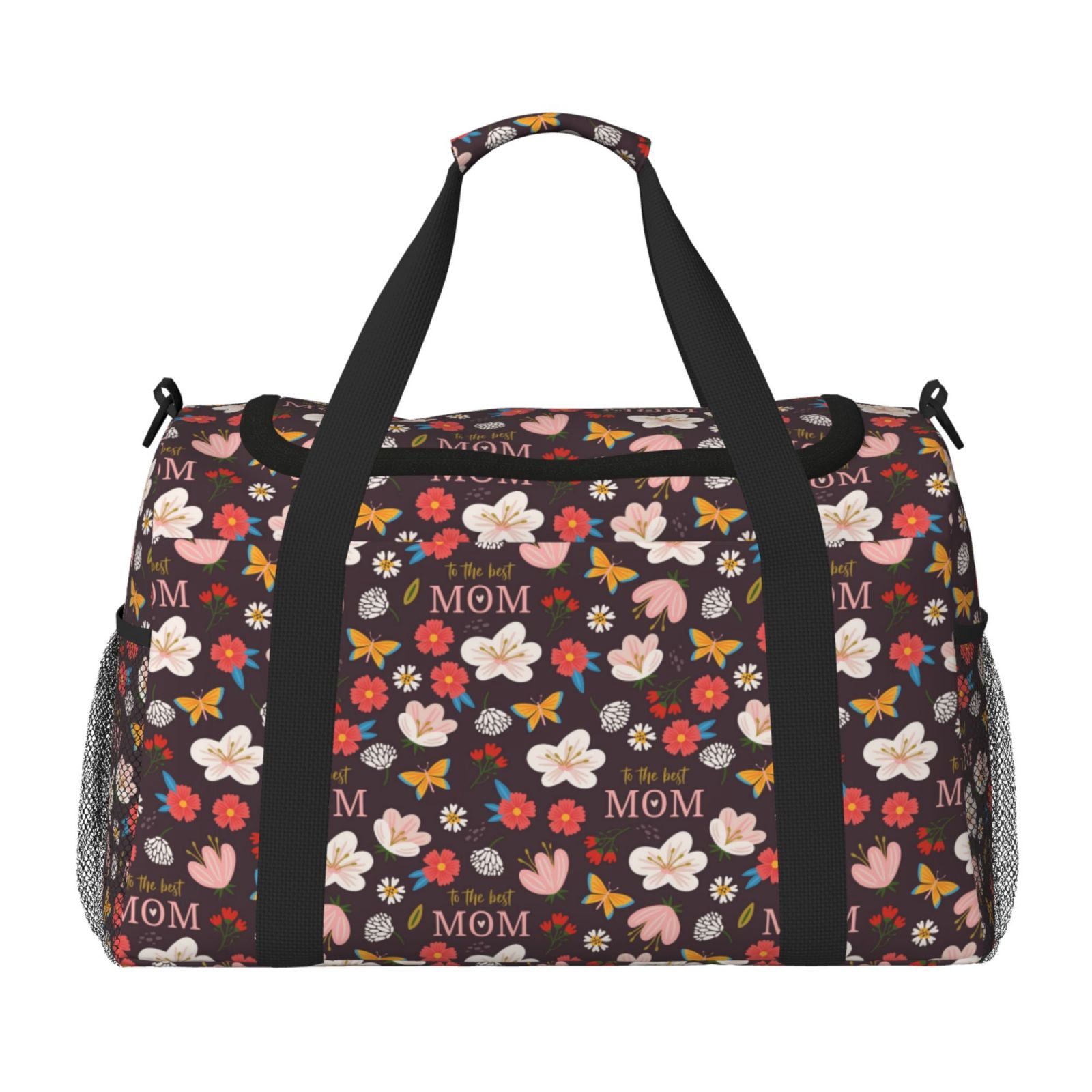 Fuzoiu To The Best Mom Print Travel Duffle Bag,Carry On Tote Bags,Duffel Bag,Sport Gym Bag, Hospital Bag for Labor and Delivery, Overnight Bag,Luggage Bag