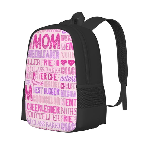Fuzoiu Best Mom ever Print Large Capacity Backpack,Travel Backpack,Laptop Bag,College School Rucksack Bag,for School, Travel & Outdoor Activities