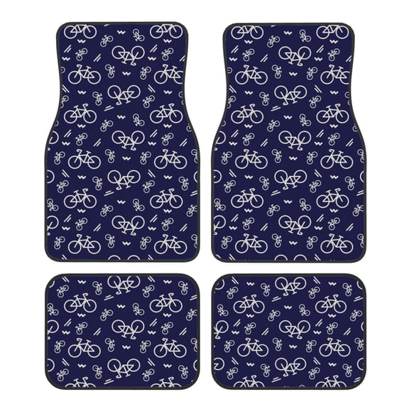Fuzoiu Bicycle1 Print Carpet Floor Mats for Car,Car Foot Mat Set,Universal Fit 4 Piece Mat Pad Set,Fits Most Cars Trucks Vans Sedans SUV Auto Carpet Mat Se