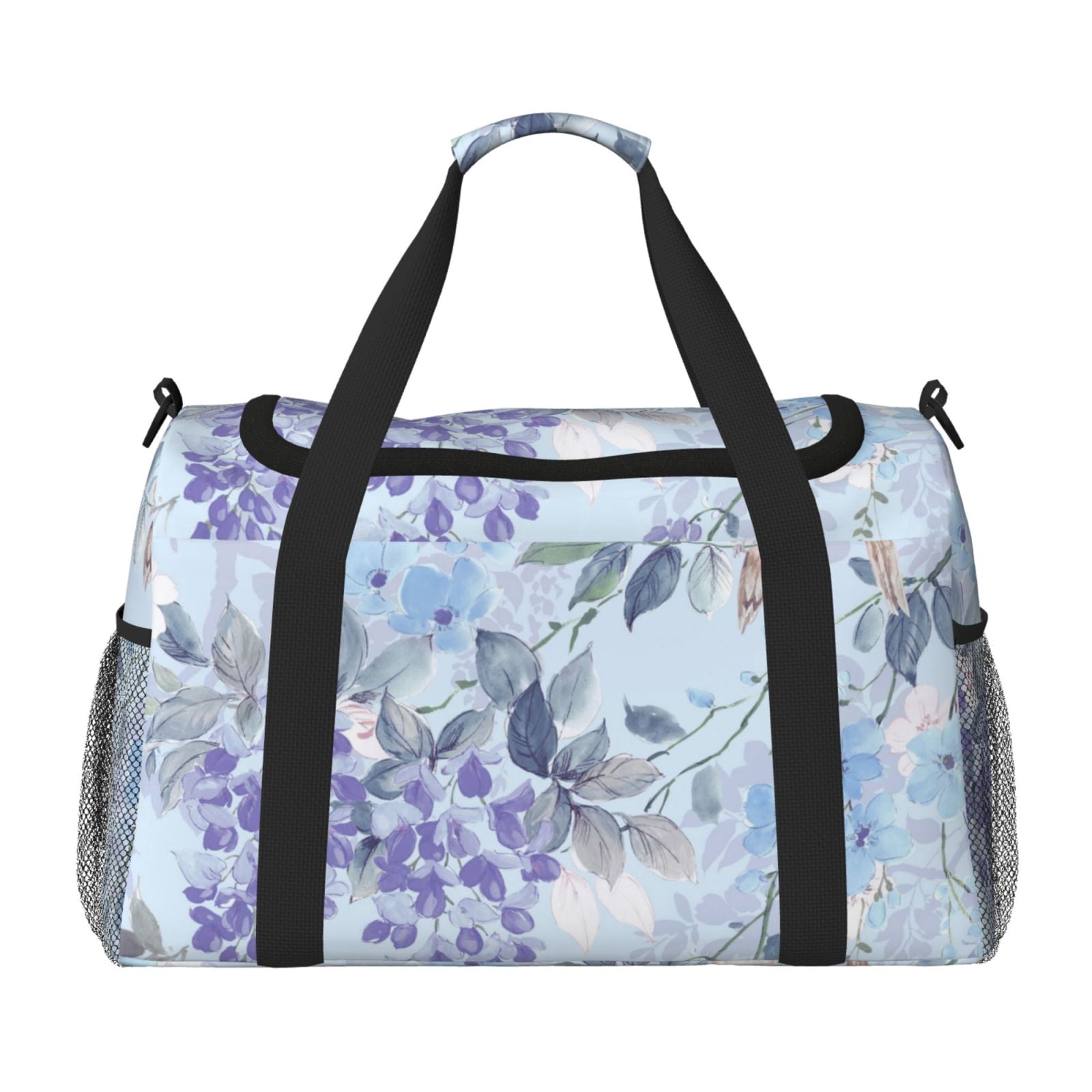 Fuzoiu Bird Butterfly Stripe Print Travel Duffle Bag,Carry On Tote Bags,Duffel Bag,Sport Gym Bag, Hospital Bag for Labor and Delivery, Overnight Bag,Luggage Bag