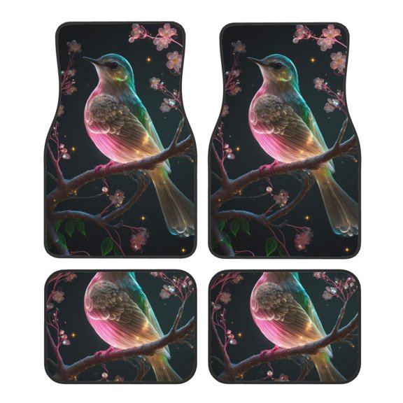 Fuzoiu Bird5 Print Carpet Floor Mats for Car,Car Foot Mat Set,Universal Fit 4 Piece Mat Pad Set,Fits Most Cars Trucks Vans Sedans SUV Auto Carpet Mat Se