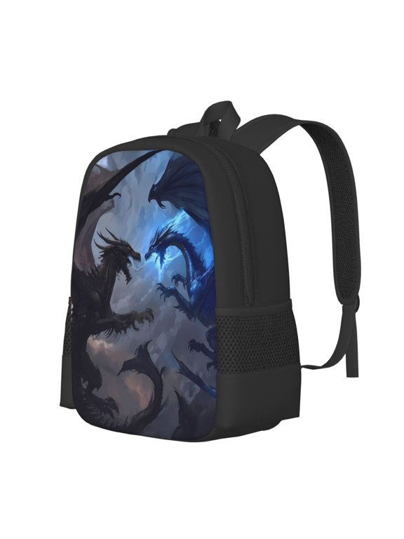 Black And Blue Lightning Dragon Print Large Capacity Backpack,Travel Backpack,Laptop Bag,College School Rucksack Bag,for School, Travel & Outdoor Activities