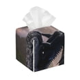 thumbnail image 1 of Fuzoiu Black Dragon Cliff Dawn Print Tissue Box Cover Holder, Square Leather Tissue Box,PU Leather Decorative Organizer for Tabletop, Bathroom, Car, Office, 1 of 7