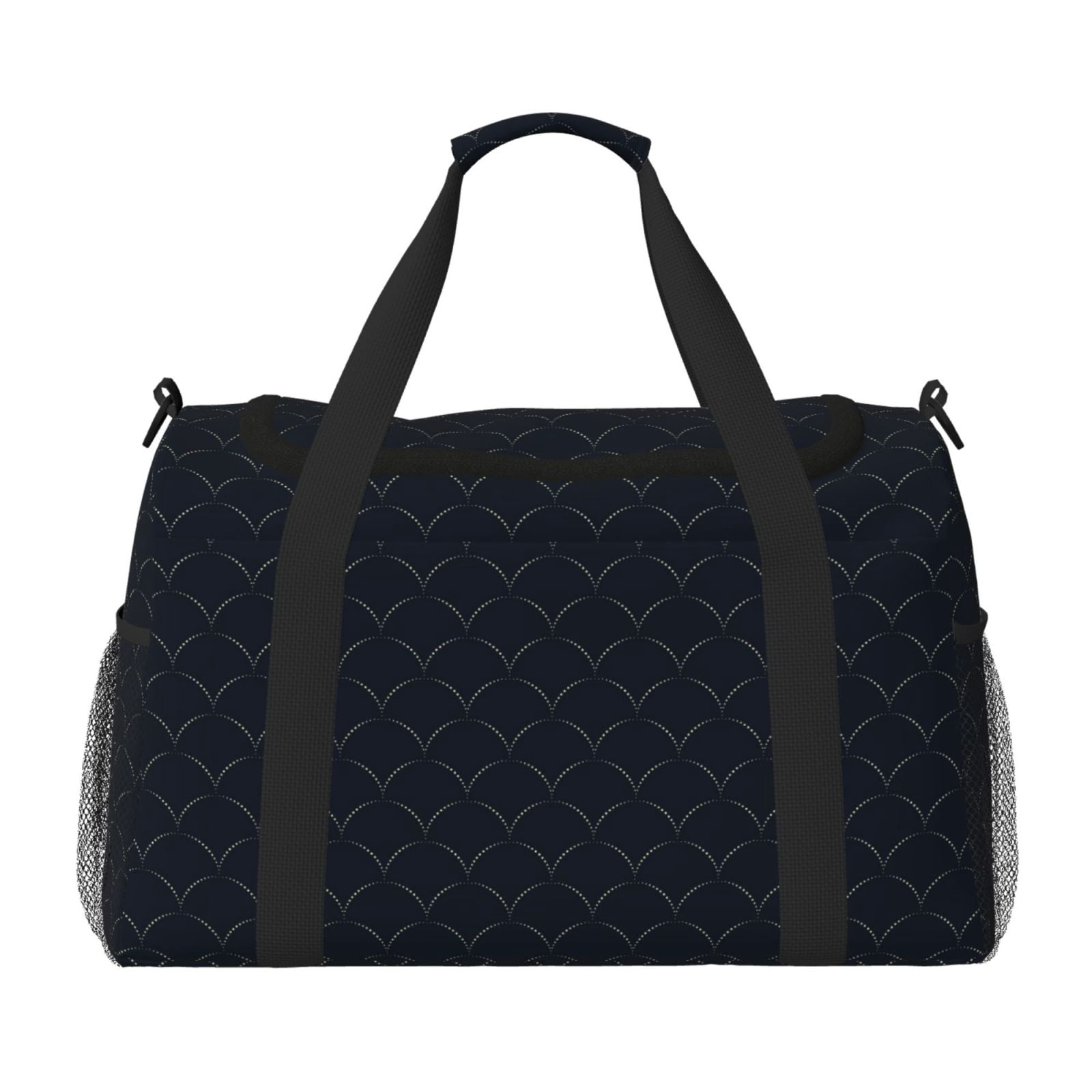 Fuzoiu Black Fish scales Print Travel Duffle Bag,Carry On Tote Bags,Duffel Bag,Sport Gym Bag, Hospital Bag for Labor and Delivery, Overnight Bag,Luggage Bag