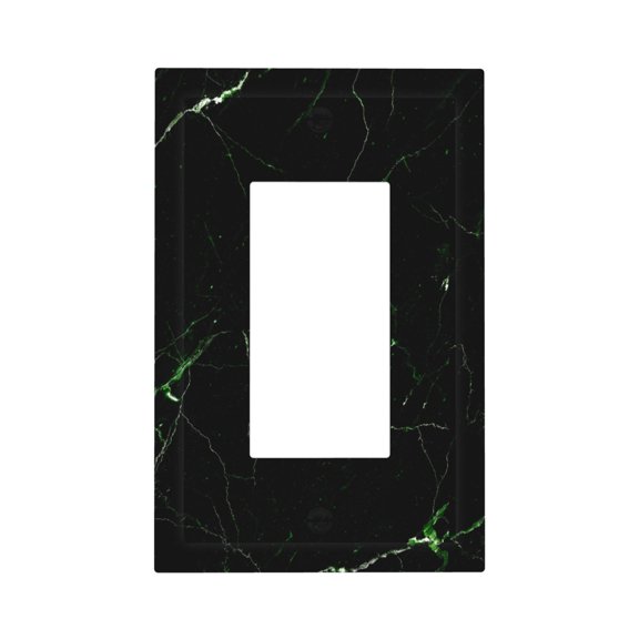 Fuzoiu Black Marble Print Single Duplex Outlet Cover Plate, Light Switch Cover, for Receptacle Light Switch, Switch Cover Decorative Wallplate-Style U