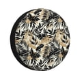 thumbnail image 1 of Fuzoiu Black Palm Leaves Print Universal Spare Tire Cover with Buckle Strap, Waterproof Wheel Covers for Jeep, Trailer, RV, Truck and All Car-14 inch, 1 of 6