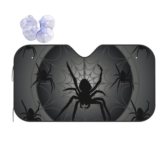 Fuzoiu Black Spiders Print Car Windshield Sun Shade,Block Uv Rays ...