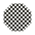thumbnail image 1 of Fuzoiu Black and White Checkerboard Print Leather Coasters Set,Drink Coasters Set of 6,for Tabletop Protection, Durable PVC Coasters,Home Décor and Housewarming Gift,Octagon, 1 of 7