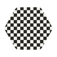 thumbnail image 1 of Fuzoiu Black and White Checkerboard Print Leather Coasters Set,Drink Coasters Set of 6,for Tabletop Protection, Durable PVC Coasters,Home Décor and Housewarming Gift,Hexagon, 1 of 7