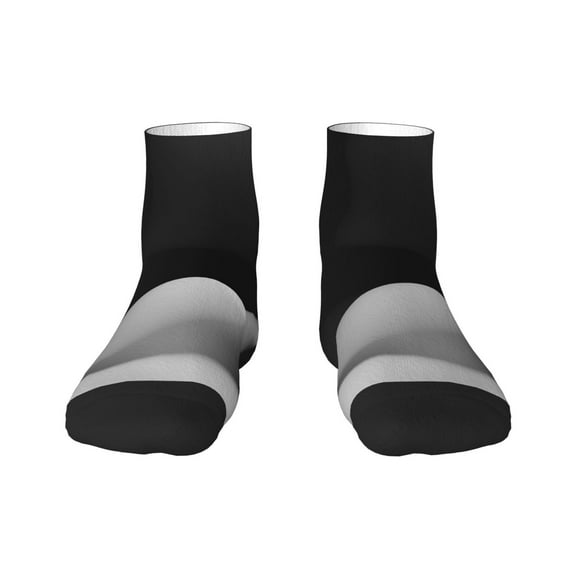 Fuzoiu Black White Fluid Sculpture Print Adult Socks, Crew Moisture-wicking Socks, Unisex Cushion Crew Socks,Casual Sports Ankle Socks