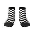 thumbnail image 1 of Fuzoiu Black and White Checkerboard Print Adult Socks, Crew Moisture-wicking Socks, Unisex Cushion Crew Socks,Casual Sports Ankle Socks, 1 of 7