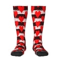 thumbnail image 1 of Fuzoiu Black and white striped and red hearts Print Adult Stockings,Crew Socks,Unisex Fashion Socks, Casual Sports Socks,Comfortable Crew Socks for Everyday Wear and Sports, 1 of 6