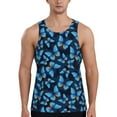 thumbnail image 1 of Fuzoiu Blue Butterfly Print Men's Workout Tank Tops,Sleeveless Gym Shirt Quick Dry,Fitness Bodybuilding T-Shirt,Muscle Athletic Workout Tee-Medium, 1 of 7