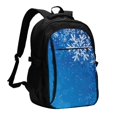 thumbnail image 1 of Fuzoiu Blue Christmas With Snowflakes Print USB Backpack with Charging Port,Laptop Backpack,Business Travel Durable Laptops Backpack, for School, Work, Travel & Outdoor Activities, 1 of 7