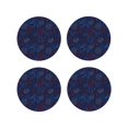 thumbnail image 1 of Fuzoiu Blue Firework Print Leather Coasters Set,Drink Coasters Set of 4,for Tabletop Protection, Durable PVC Coasters,Home Décor and Housewarming Gift-Round Shape, 1 of 6
