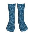 thumbnail image 1 of Fuzoiu Blue Glitter Print Crew Socks,Casual Athletic Gym LightWeight Thin Socks,Casual Crew Socks for Men Woman,Calf Length Crew Socks, 1 of 7