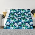 thumbnail image 1 of Fuzoiu Blue Lotus Flower Print Flannel Blanket,Throw Blanket,Flannel Home Decor,Fleece Bed Blankets,Cozy Soft Blanket for Bed, Sofa, Camping, and Travel-40"x30", 1 of 6