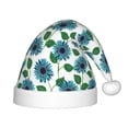 thumbnail image 1 of Fuzoiu Blue Sunflowers Print Santa Hat Christmas Hat for kids,Santa Hats with Pompom, Unisex Xmas Holiday Hat for Christmas New Year Festive Party Supplies, 1 of 6