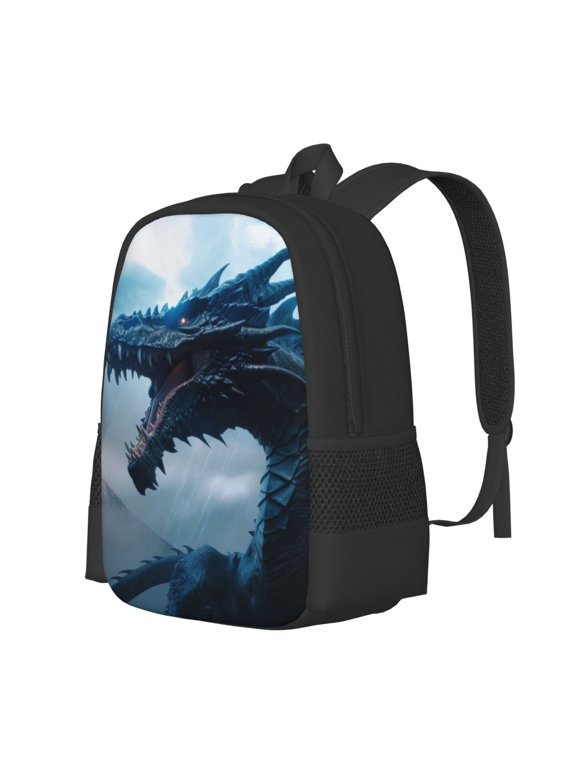 Blue Thunder Storm Dragon Print Large Capacity Backpack,Travel Backpack,Laptop Bag,College School Rucksack Bag,for School, Travel & Outdoor Activities