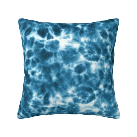 Fuzoiu Blue Tie Dye Print Square Pillow Cover,Hidden Zipper Design,Luxury Square Pillow Case, Throw Pillow,Couch Cushion-12"x12"