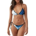 thumbnail image 1 of Fuzoiu Blue White Fluid Art Print Women Triangle Bikini Sets,Halter Two Piece Sexy Swimsuit,String Tie Side Bathing Suit, 1 of 6