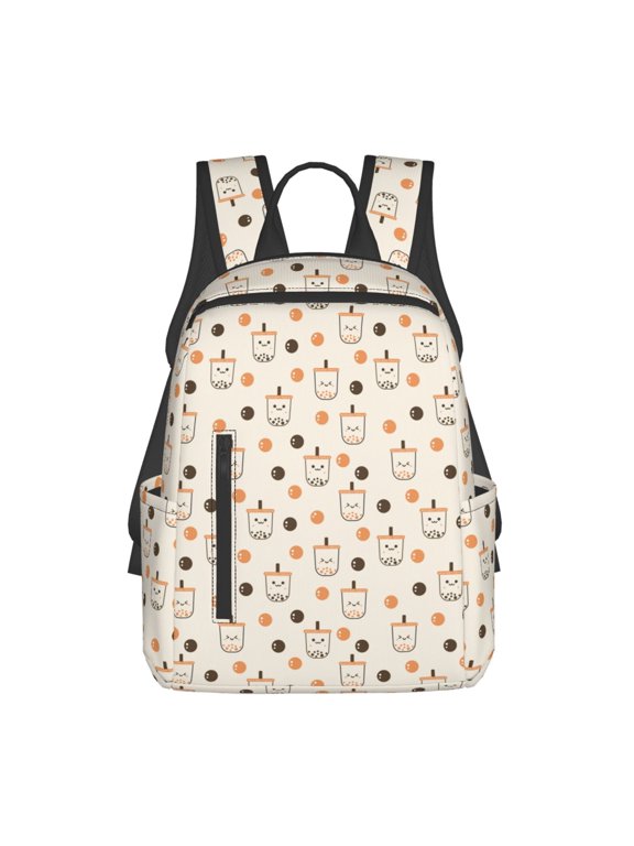 Boba Milk Tea Print Lightweight Daypack,Weekender Bag for Men and Women, Travel Backpack with Padded Straps for School, Travel & Work