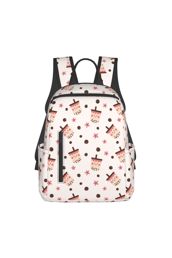 Boba Milk Tea Print Lightweight Daypack,Weekender Bag for Men and Women, Travel Backpack with Padded Straps for School, Travel & Work
