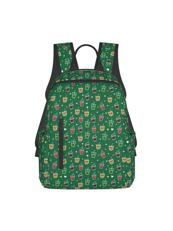 Boba Milk Tea Print Lightweight Daypack,Weekender Bag for Men and Women, Travel Backpack with Padded Straps for School, Travel & Work