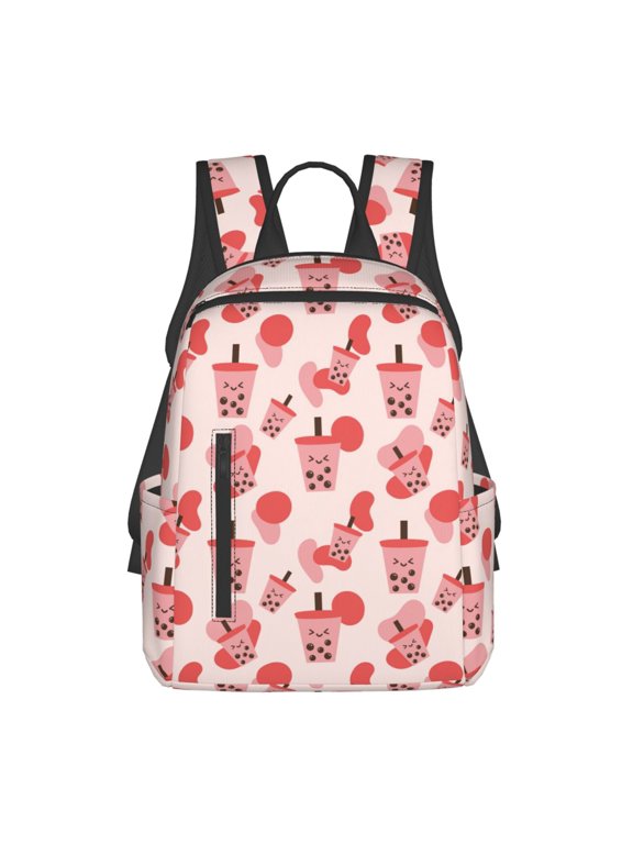 Boba Milk Tea Print Lightweight Daypack,Weekender Bag for Men and Women, Travel Backpack with Padded Straps for School, Travel & Work