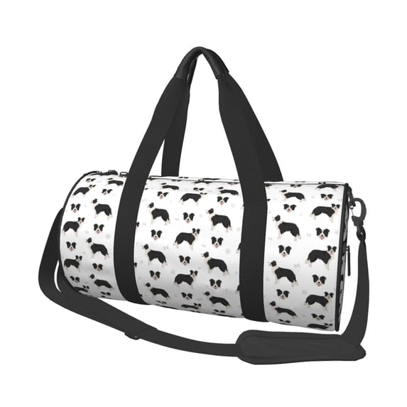 Fuzoiu Border Collie Dog Print Travel Bag, Large Capacity Travel Bag, Sports Gym Bag, Travel Duffel Bag, Weekender Overnight Bag for Women and Man