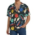 thumbnail image 1 of Fuzoiu Bowling Ball Print Men's Casual Short,Men's Short Sleeve Shirt,Mens Casual Button Down Shirts,Cuban Collar Summer Shirt for Beach, Vacation, and Outdoor Activities-X-Large, 1 of 5