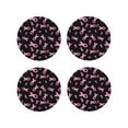 thumbnail image 1 of Fuzoiu Breast Cancer Awareness Print Leather Coasters Set,Drink Coasters Set of 4,for Tabletop Protection, Durable PVC Coasters,Home Décor and Housewarming Gift-Round Shape, 1 of 6