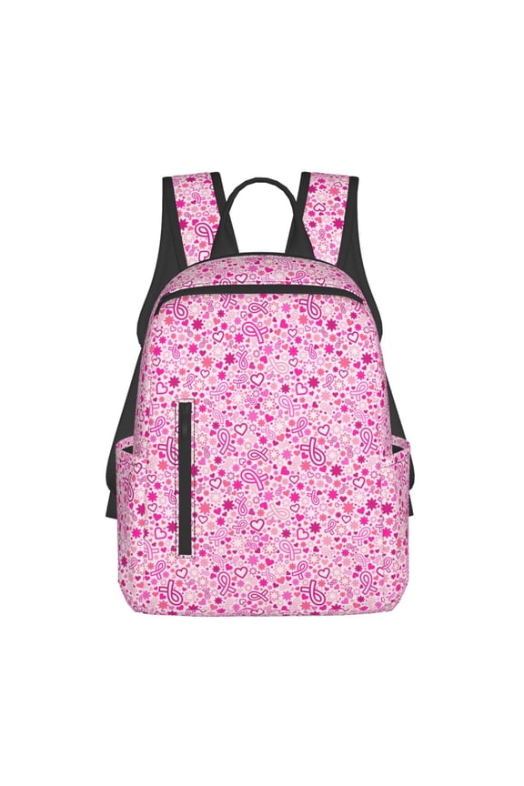 Breast Cancer Awareness2 Print Lightweight Daypack,Weekender Bag for Men and Women, Travel Backpack with Padded Straps for School, Travel & Work