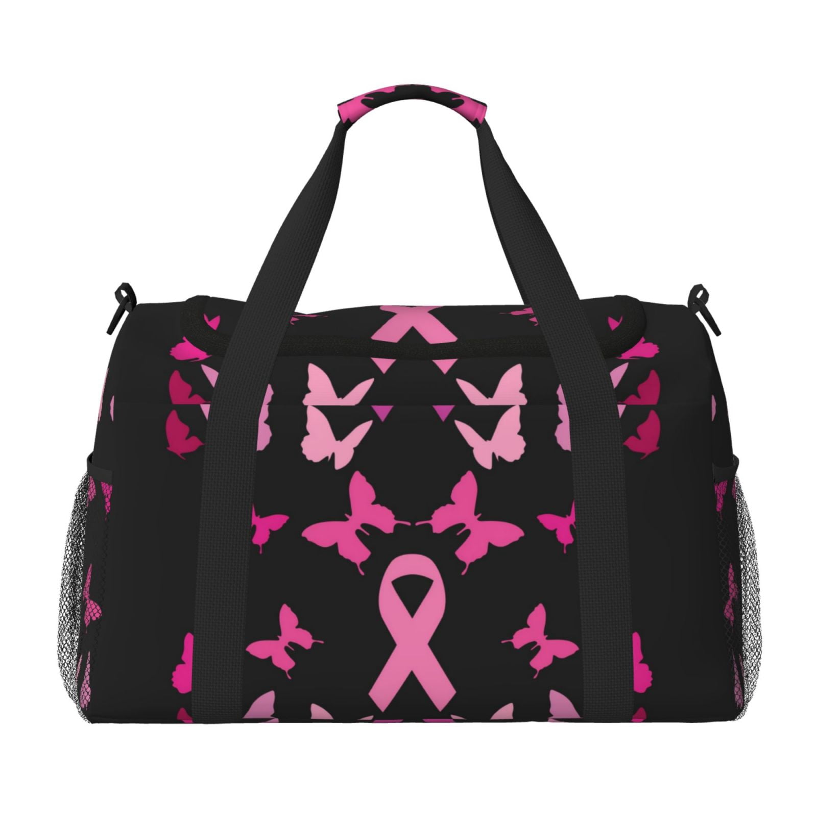 Fuzoiu Breast Cancer Print Travel Duffle Bag,Carry On Tote Bags,Duffel Bag,Sport Gym Bag, Hospital Bag for Labor and Delivery, Overnight Bag,Luggage Bag