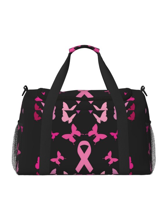 Breast Cancer Print Travel Duffle Bag,Carry On Tote Bags,Duffel Bag,Sport Gym Bag, Hospital Bag for Labor and Delivery, Overnight Bag,Luggage Bag