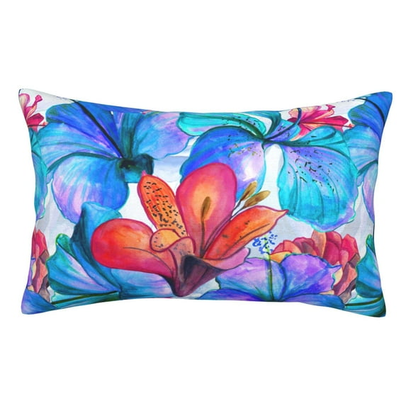 Fuzoiu Bright Flowers Print Pillow Case with Hidden Zipper,Pillow Covers,Soft and Comfortable Pillowcase-16"x24"