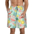 thumbnail image 1 of Fuzoiu Bright Peach Print Men's Beach Shorts,Men's Swim Trunks,Quick Dry Board Shorts with Pockets,Men's Bathing Suits for Surfing, Running, and Casual Wear-Small, 1 of 6